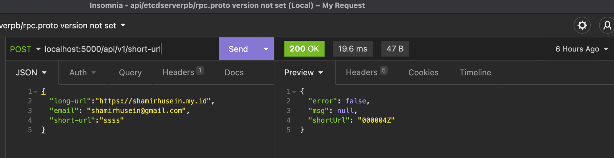 Response time screenshot 2